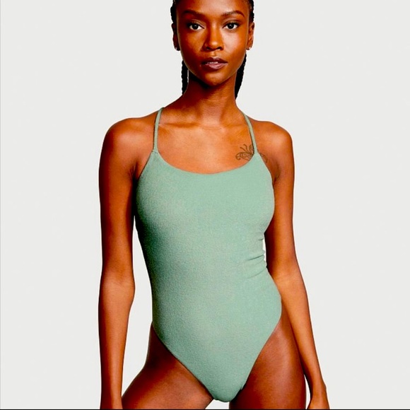 Essential Terry Strappy Back Scoop One-Piece - Picture 2 of 6
